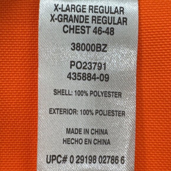 Walls Blaze Orange Hunting Vest Mens XL Full Zip Pockets Safety Lightweight - Picture 7 of 9